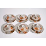 Six Japanese eggshell covered cups and saucers with carps, Meiji, 19th C. Dia.: 11,5 cm (saucer)