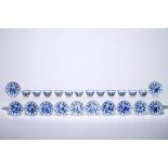 Twelve Chinese blue and white cups and saucers with long Eliza, Kangxi Dia.: 10 cm (the saucers)
