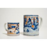 Two Chinese Imari mugs with landscape designs, Qianlong H.: 10 cm - Dia.: 7 cm H.: 6,5 cm - Dia.: