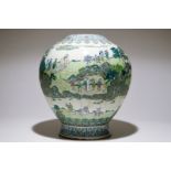 A large Chinese doucai landscape vase, Qianlong mark, 19/20th C. H.: 47 cm Condition reports and