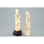 Two Japanese ivory okimono, Meiji, ca. 1900 H.: 28,5 cm (the tallest) Condition reports and high