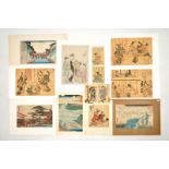 A collection of thirteen Japanese woodblock prints Dim.: 36 x 27 cm (the largest print) Condition