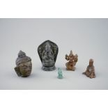 A lot of five various metal statues, Asia, 19/20th C. Various dimensions. Condition reports and high