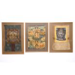 Three various thangka, Tibet or Nepal, 19/20th C. Dim.: 54 x 35 cm (the largest) Condition reports