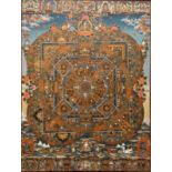 A thangka, Tibet or Nepal, 19/20th C. Dim.: 94 x 72 cm Condition reports and high resolution