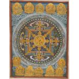A thangka, Tibet or Nepal, 19/20th C. Dim.: 66 x 50 cm (ecxl. the frame) Condition reports and