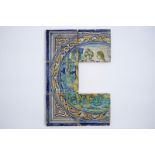 An Antwerp maiolica part tile panel, Franchois Frans workshop, ca. 1550 Dim.: 13 x 13 x 1,5 cm (each