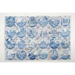 A set of 24 Dutch Delft blue and white biblical tiles, 18th C. Dim.: Ca. 13 x 13 cm each Condition