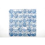 A set of 36 Dutch Delft blue and white biblical tiles, 18th C. Dim.: Ca. 13 x 13 cm each Condition