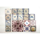 A collection of 30 various Dutch Delft tiles, 17/19th C. DIm.: Ca. 13 x 13 cm each Condition reports