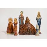 Six religious Flemish pottery figures, incl. Laigneil and Noseda workshops, 20th C. H.: 46,5 cm (the