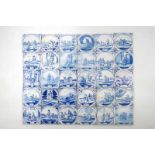 A set of 30 Dutch Delft blue and white biblical tiles, Utrecht, 19th C. Dim.: Ca. 13 x 13 cm each