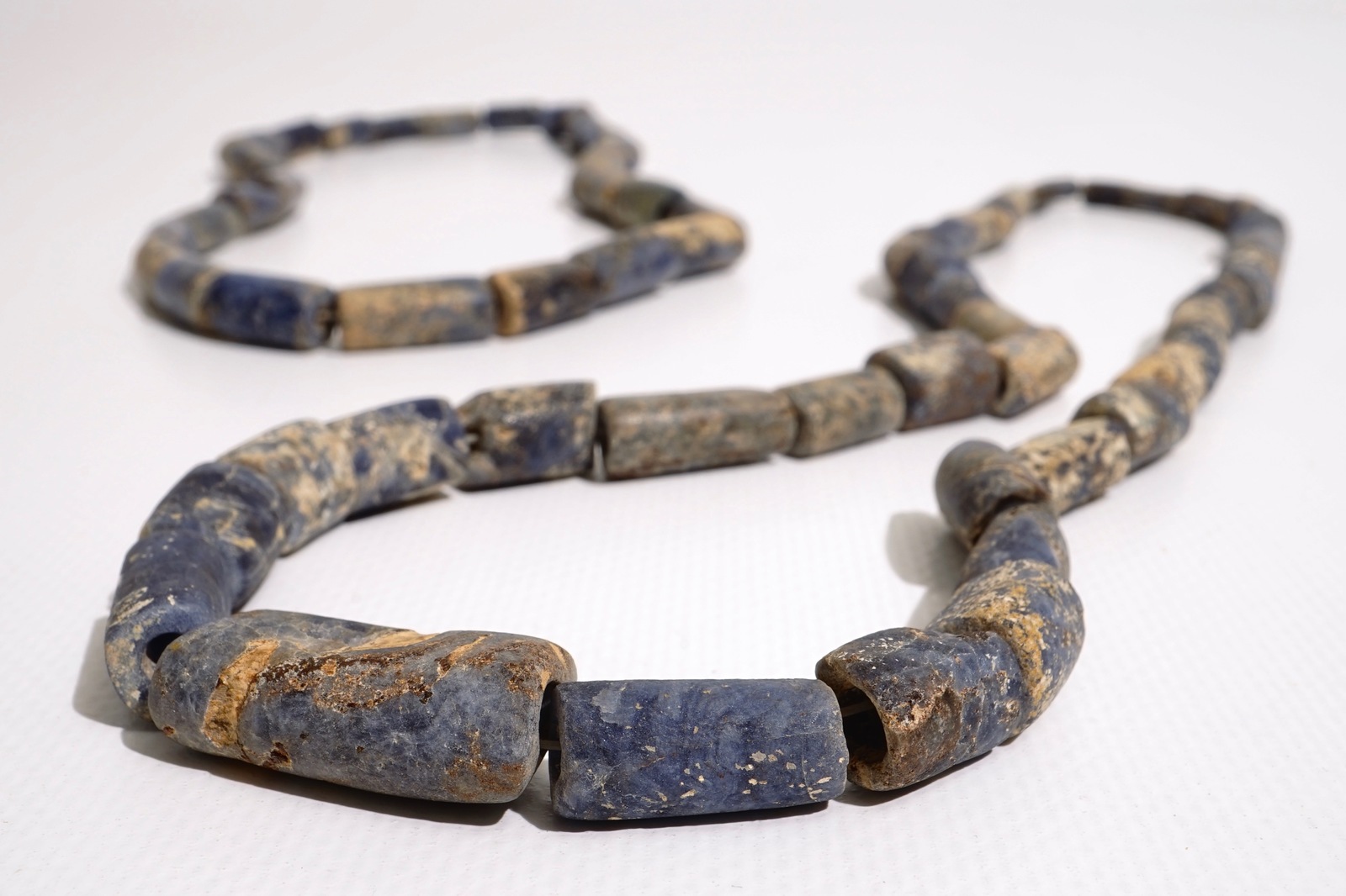 Two lapis lazuli beads necklaces, Chavin culture, Peru, 9th/2nd C. BC Circumference: 60