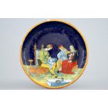 A neo-Renaissance Italian maiolica plate, 19th C. Dia.: 22,5 cm Condition reports and high