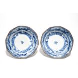 A pair of Japanese blue and white Kakiemon landscape bowls, Edo, 17th C.