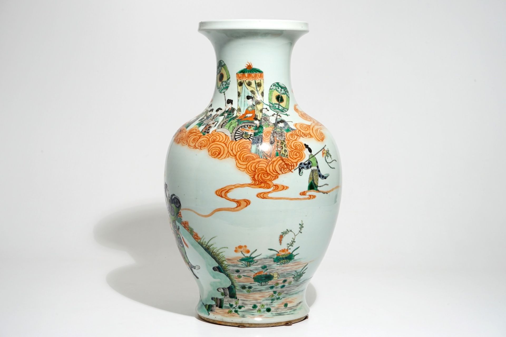 A large Chinese famille verte "Immortals" vase, 19th C. - Image 2 of 6