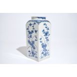 A Japanese Arita blue and white square canister in Kakiemon style, 17/18th C.