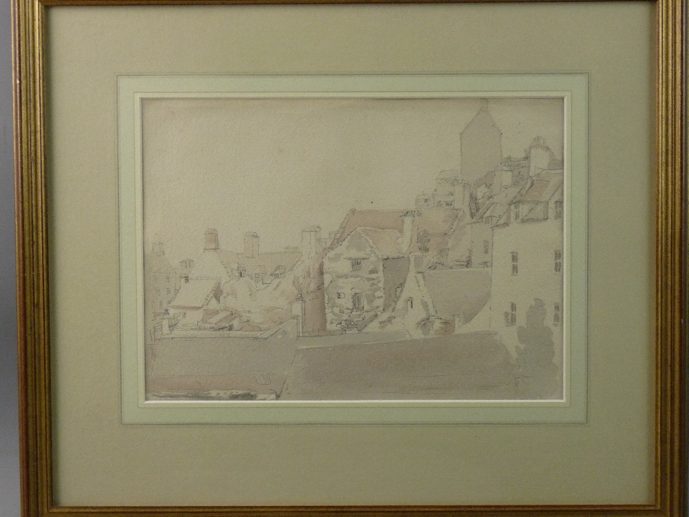 MARY BUCKLE watercolour and pencil - view of Barmouth Town, unsigned but with Miles Wyn Cato label