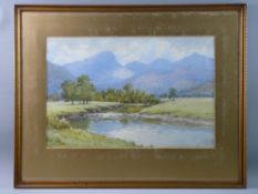WARREN WILLIAMS ARCA watercolour - probably the River Glaslyn with fishermen on the bank and