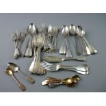 A PARCEL OF MIXED ELECTROPLATED TABLE CUTLERY