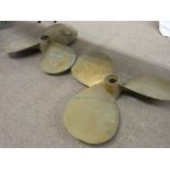 TWO BRONZE SHIP/BOAT PROPELLERS MARKED 28 X 16 LH GAINES AND 28 X 14 RH GAINES
