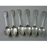 A SET OF SIX FIDDLE PATTERNED SILVER TEASPOONS, 3.3 troy ozs, Dublin 1842