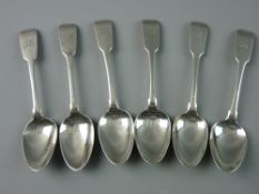 A SET OF SIX FIDDLE PATTERNED SILVER TEASPOONS, 3.3 troy ozs, Dublin 1842