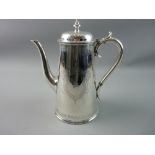 A CUNARD WHITE STAR LINE ELECTROPLATED COFFEE POT, the 25 cms high pot with knopped lid and scroll