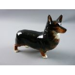 A BESWICK POTTERY STANDING CORGI DOG 'Black Prince' (a tiny chip to the tip of left ear)