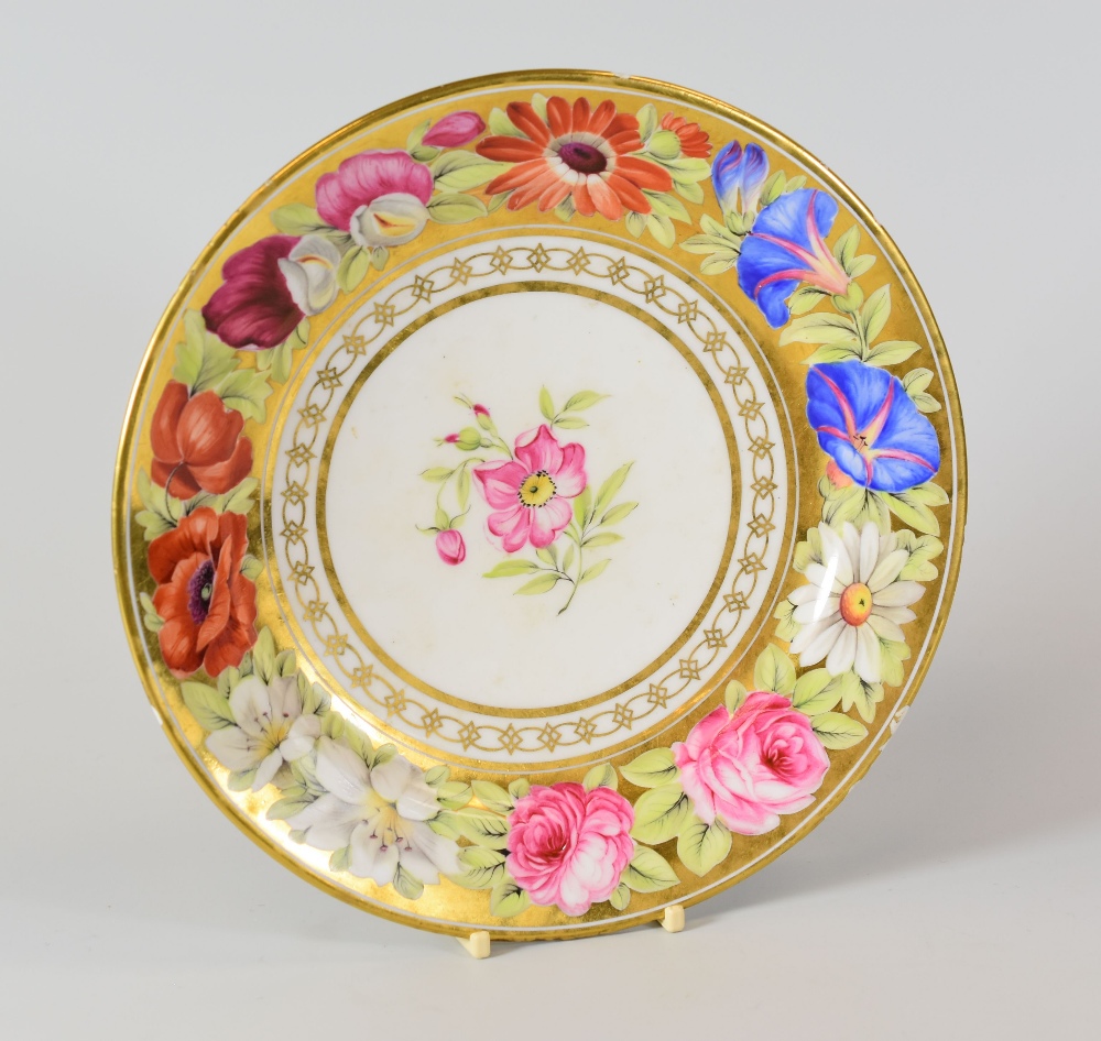 A SWANSEA PORCELAIN PLATE FROM THE MARQUIS OF ANGLESEY SERVICE decorated with a circuit of large