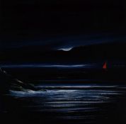 NICK JOHN REES limited edition (46/100) print - entitled verso 'Moonlight, Bristol Channel',