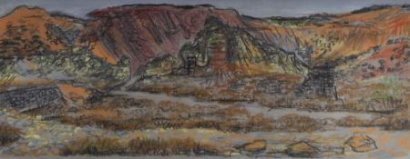 ALEX UXBRIDGE pastel - scene of Parys mines, Anglesey, entitled and dated 2005 on Boundary gallery