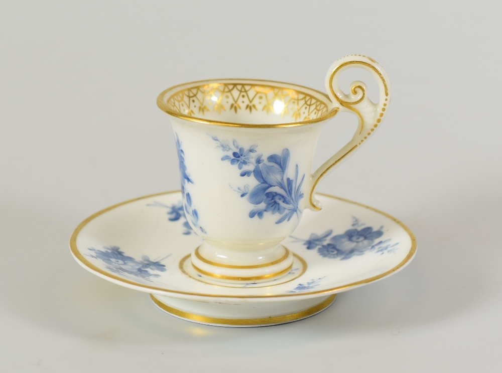 A RARE SWANSEA MINIATURE CABARET CUP & SAUCER in glassy porcelain, having a flared rim and - Image 2 of 2