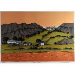 WILF ROBERTS limited edition (35/95) lithograph - Anglesey landscape, entitled 'Glan-y-Gors',