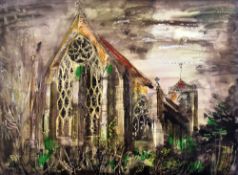 JOHN PIPER colour print - study of 'Dorchester Abbey', believed to be produced by Goldmark or