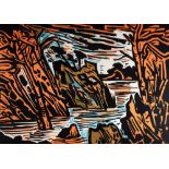 BERT ISAACS limited edition (28/100) woodcut - entitled 'Dorothea' 24 x 30cms