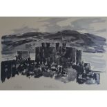 SIR KYFFIN WILLIAMS RA limited edition (231/500) print from colourwash - Conwy Castle from an