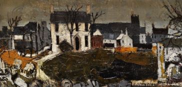 ARTHUR PRITCHARD oil on board - Anglesey village scene and church, signed and entitled verso White