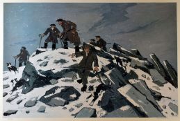 SIR KYFFIN WILLIAMS RA limited edition (51/250) National Library of Wales print - 'Farmers on the