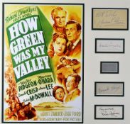 AUTOGRAPHS OF THE CAST OF THE 1941 OSCAR WINNING FILM 'HOW GREEN WAS MY VALLEY' on individual