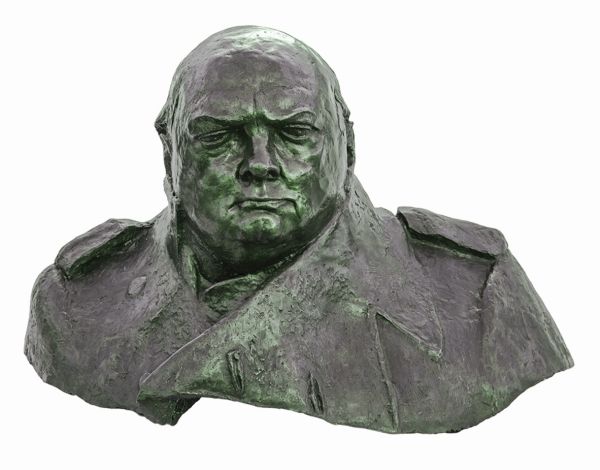 IVOR ROBERTS JONES RA (1913-1996) bronze - a monumental sculpture of Sir Winston Churchill, 86.