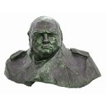 IVOR ROBERTS JONES RA (1913-1996) bronze - a monumental sculpture of Sir Winston Churchill, 86.