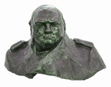 IVOR ROBERTS JONES RA (1913-1996) bronze - a monumental sculpture of Sir Winston Churchill, 86.