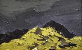 SIR KYFFIN WILLIAMS RA oil on canvas - Snowdonia mountains, entitled 'Storm Approaching Crib Goch,