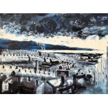 JOHN PIPER unframed but mounted coloured print with title and description verso - Swansea toward