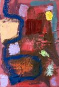 JACQUELINE JONES oil on canvas - abstract, 18 x 13cms