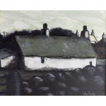 WYN HUGHES acrylic on board - old Anglesey cottage, signed, 19 x 24cms