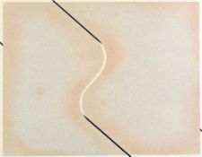 LEONARD WHEELER mixed media and construction - minimalist abstract, untitled 1980, signed verso,