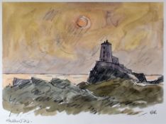 SIR KYFFIN WILLIAMS RA a coloured print and two artist's proof prints from a set - Llandwyn