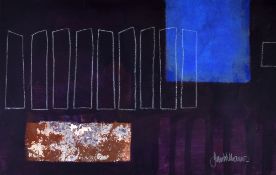 IAN WILLIAMS acrylic and pencil on card - abstract study, signed in full and entitled verso 'Night